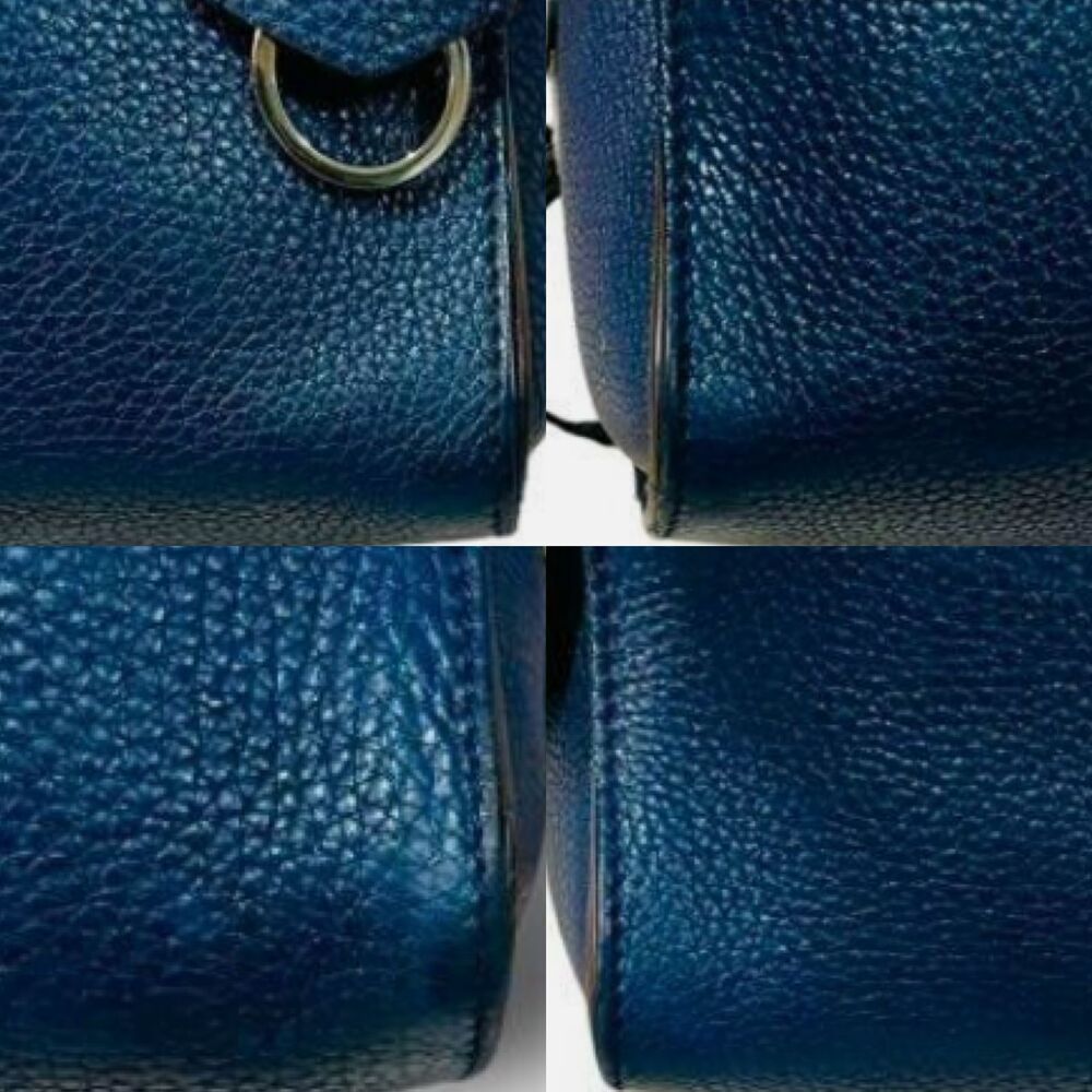 💎✨BEAUTIFUL✨💎Authentic Fendi Leather Selleria Navy Blue 2-Way Shoulder Bag - Picture 6 of 6